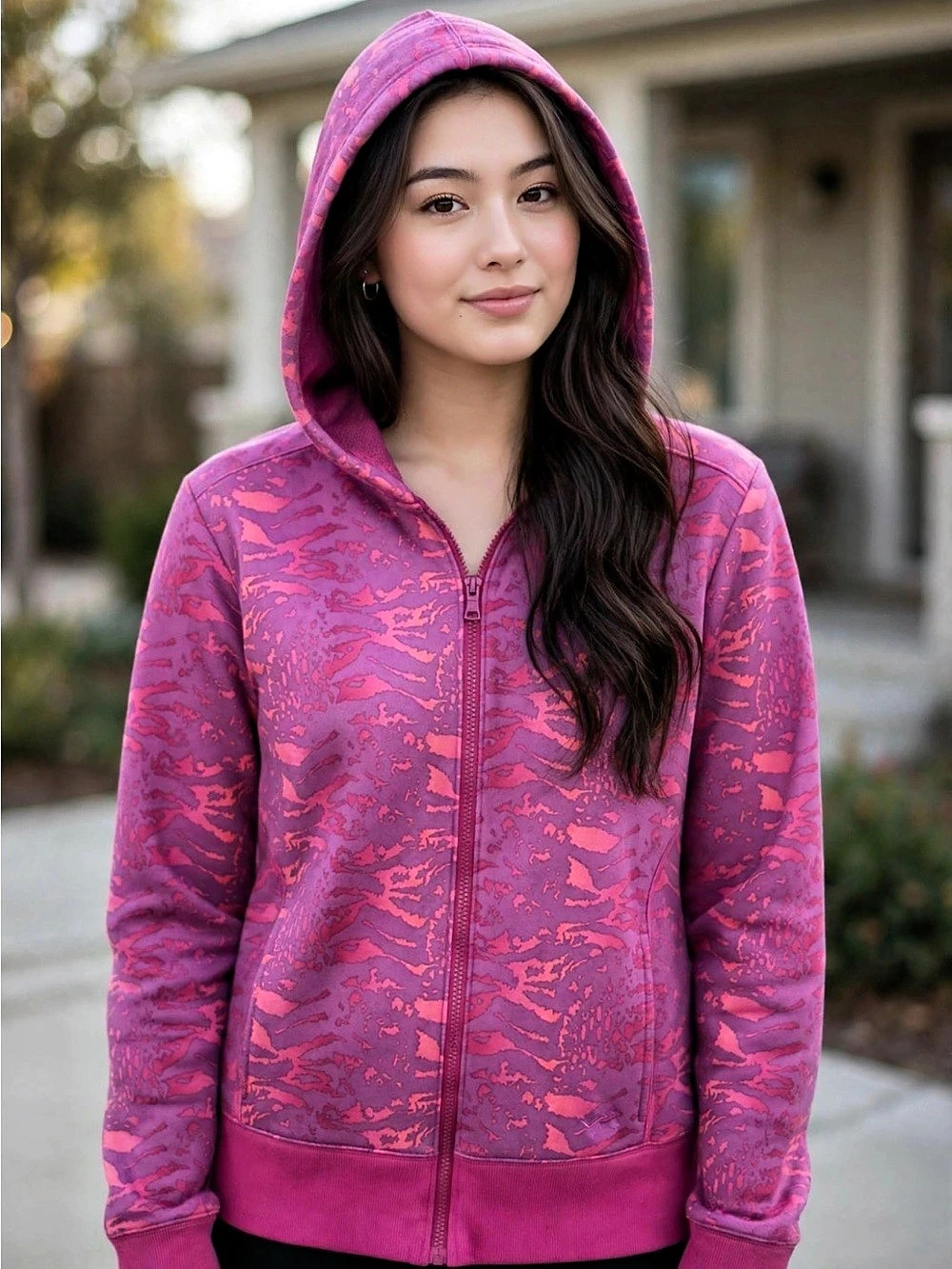 Under Armour Storm Full Zip Hoodie Pink Camo & Purple Camo Medium
